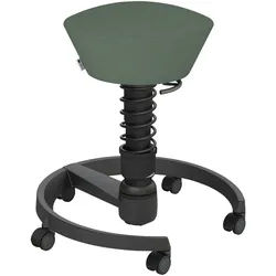 Aeris Bürohocker , Schwarz, Pastellgrün , Metall, Textil , C-Form, rund , 55x45.66x55 cm , Made in Germany, Oeko-Tex® Standard 100, AGR-geprüft , Büromöbel, Bürostühle, Bürohocker