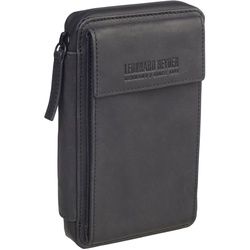 Leonhard Heyden Den Haag Leder-Handy-Umhängetasche Schwarz