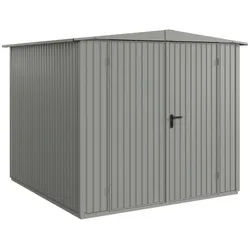 Hörmann Gerätehaus / Metall-Gerätehaus Berry Classic mit Satteldach Typ 2, (mit Bodenrahmen) grau