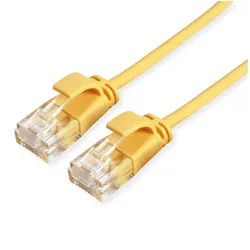 ROLINE GREEN UTP Patchkabel Cat.6A (Class EA) LAN-Kabel, RJ-45 Männlich (Stecker), RJ-45 Männlich (Stecker) (15.0 cm), LSOH, slim gelb