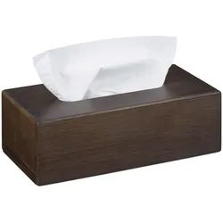 Relaxdays Tücherbox , Dunkelbraun , Holz , 24x8.5x13 cm , Badaccessoires, Sonstige Badaccessoires