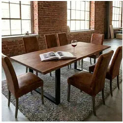 SAM® Baumkantentisch Kapalua, Baumkante, Akazienholz massiv, nussbaumfarben, bis 3 Meter lieferbar braun 240 cm x 77 cm x 100 cm