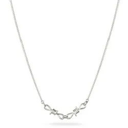 Kuzzoi Silberkette Draht Design Anhänger 925 Sterling Silver silberfarben