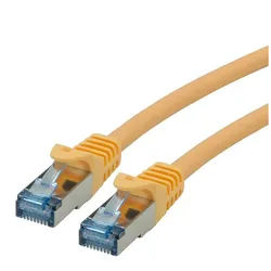 ROLINE Patchkabel Cat.6A S/FTP (PiMF) LAN-Kabel, RJ-45 Männlich (Stecker), RJ-45 Männlich (Stecker) (1000.0 cm), Component Level, LSOH gelb