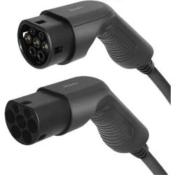 e-Charge EV-3207 Ladekabel für Elektroautos Typ 2 zu Typ 2, 3 Phasen 32 A, 22 kW, 7m, schwarz