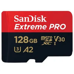 Extreme Pro 128GB 200 MB/s micro SDXC UHS-I, U3, V30, A2, C10+ SD Adapter