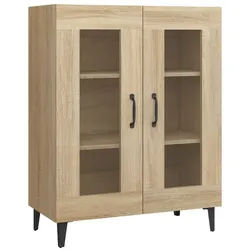 vidaXL Sideboard NA Sideboard Sonoma Eiche 69,5x34x90 cm Spanplatte Glas Vitrine bunt
