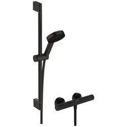 Hansgrohe Pulsify Select S Brausesystem 105 3jet Relaxation EcoSmart mit Ecostat Fine und Brausestange - schwarz matt