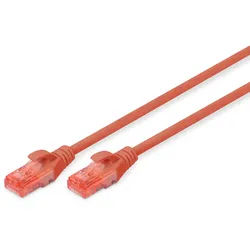 DIGITUS CAT 6, U-UTP Patchkabel, PVC AWG 26/7, Länge 1 m, Farbe Rot