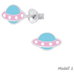 Order & Smile Schmuck Paar Ohrstecker Kinder Ohrringe Silber 925 Ohrstecker Ufo bunt