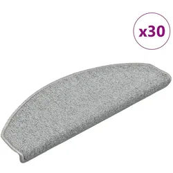 vidaXL Stufenmatte Stufenmatten 30 Stk. 65x24x4 cm Hellgrau Halbrund Groß, Rechteckig, Höhe: 4 mm grau