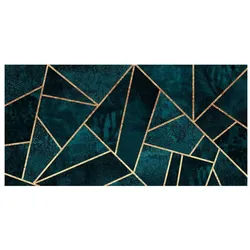Bilderdepot24 Teppich Teppich Vinyl Flur Küche Muster Abstrakt funktional lang modern, Läufer - türkis glatt, nass wischbar (Schmutz, Tierhaare) Saugroboter & Bodenheizung geeignet grün 260 cm x 130 cm