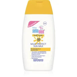 Sebamed Sun Care Baby Multi Protect Sun Milk schützende Sonnenmilch für Kinder SPF 50+ ohne Parfümierung 200 ml