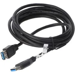 USB 3.0 SuperSpeed Verlängerungskabel Schwarz Gesamtlänge 3 Meter deutlich schneller als USB 2.0