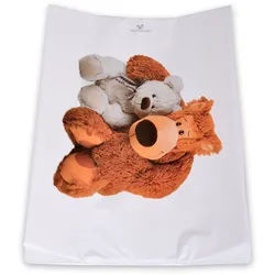 Cangaroo Wickelauflage Bären 67 x 44 cm, seitliche Erhöhung, abwaschbar weiß