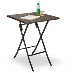 Relaxdays Gartentisch , Kunststoff, Metall , 61.5x74x61.5 cm , Gartenmöbel, Gartentische