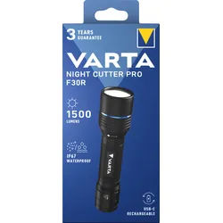 VARTA LED Taschenlampe Night Cutter Pro F30R – 1.500 Lumen, wiederaufladbar