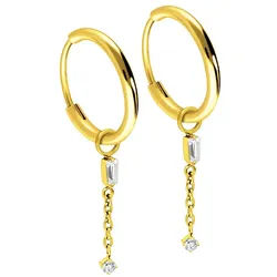 Titan Ohrclicker Creolen 2 KRISTALLE + KETTE