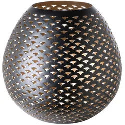 Fink Windlicht PALERA Windlicht - gold-schwarz - Eisen - H. 22cm x Ø 24cm - Kerze (1xWindlicht ohne Glas, Kerzenleuchter - Windlichthalter), Eleganter Kerzenhalter Leuchter - Deko für stilvolle Atmosphäre goldfarben|schwarz