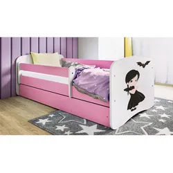 Mid.you Kinder-/Juniorbett , Weiß, Pink , Holzwerkstoff , Birke , Schichtholz,Sperrholz , H2 , 1-Zonen , Höhe ca. 15 cm , links montierbar, rechts montierbar , 80x160 cm , nicht verstellbar , Babymöbel & Kindermöbel, Kinderzimmer & Jugendzimmer, Kinderbetten, Kinderbetten & Jugendbetten