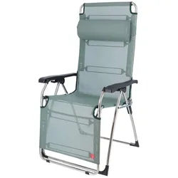 Fiam Gartenliege Amida XXL aus Aluminium, Salbei, stufenlos verstellbar, mit Nackenrolle grün