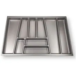 SO-TECH® Besteckeinsatz ORGA-BOX® II Besteckeinsatz silbergrau, für Nobilia Schubladen mit Korpusbreiten 300 - 900 mm grau|silberfarben 70.5 cm x 4.5 cm x 46.2 cm