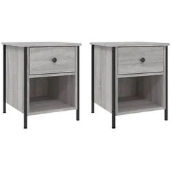 vidaXL Nachttisch NA Nachttische2er Set Grau Sonoma 40x42x50 cm Holz grau