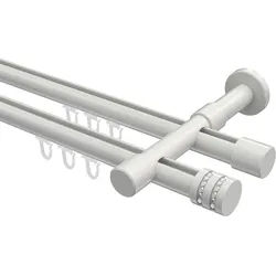 GARDINENSTANGE INNENLAUF Prestige Estana 260 cm (geteilt in 2 x 130 cm), 2-läufig, 20 mm Ø Weiß