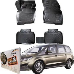 Trimak Auto-Fußmatte Kompatibel mit Ford Galaxy 3. Gen. 2015-2023 3D Auto Gummimatten, Ford Galaxy 3. Gen. 2015-2023 Gummimatten Auto TPE Allwetter