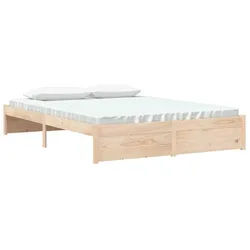 vidaXL Bett Massivholzbett 150x200 cm beige 200 cm x 150 cmvidaXL