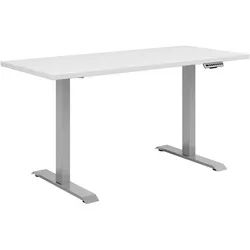 Voleo Schreibtisch , Weiß , Holzwerkstoff , rechteckig , eckig, Kufe , 68x72x135 cm , FSC Mix , höhenverstellbar, in verschiedenen Holz-Dekoren erhältlich , Büromöbel, Büromöbel-Sets & Büromöbel-Serien, Büromöbelserien