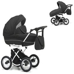 BabyMerc Kombi-Kinderwagen Sorento 2 in 1 inkl. Sportsitz und umfangreichen Zubehör in 17 Farben schwarz