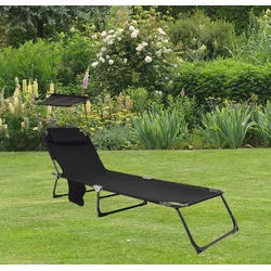 Gartenliege Bindox L ca. 55x24x185 cm Schwarz