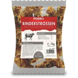 Perro Rinderstrossen - mittelharter Kauartikel für Hunde Futter 1 kg