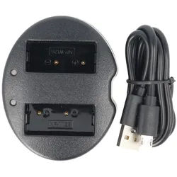 2-Fach USB Ladegerät für zwei Stück Fuji Akku NP-W126, Lieferung inklusive Ladeadapter und USB-Ladekabel