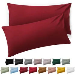Blumtal Kissenbezug Ellen 40/80 cm, 2er-Set, Dunkelrot , Textil , Quadratisch , 80x40 cm , Oeko-Tex® Standard 100 , Heimtextilien, Bettwäsche & Leintücher, Bettwäsche