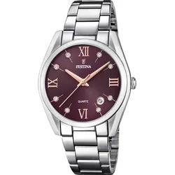 Festina Quarz Damen Boyfriend F16790/e - Burdeos,silber - 36.8mm