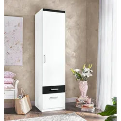priess Kleiderschrank schwarz|weiß 48 cm x 193 cm x 56 cm