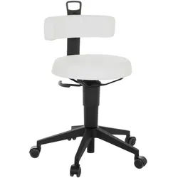 Mid.you Bürohocker , Weiß , Leder , Lederlook , Drehkreuz , 40x74-86x46 cm , Büromöbel, Bürostühle, Bürohocker
