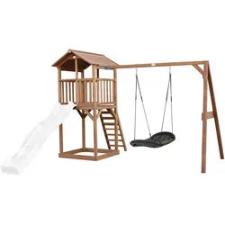 Ambia Garden Spielturm , Braun, Schwarz, Weiß , Holz, Kunststoff , 356.6x241.9x349 cm , EN 71, CE, FSC 100% , Freizeit & Co, Gartenspielzeug, Spieltürme