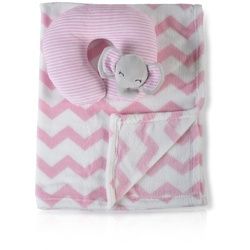 Cangaroo Babydecke Sammy Größe 90 x 75 cm kuschelige Babydecke Nackenkissen rosa