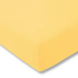 Estella Spannleintuch , Gelb , Textil , 100x200 cm , Textiles Vertrauen - Oeko-Tex® , Rundumgummi, bügelfrei, weich und anschmiegsam, perfekter Sitz , Heimtextilien, Bettwäsche & Leintücher, Leintücher, Spannleintücher