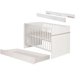 Roba Babybett -Set Moritz 70 x 140 cm , Weiß , Holzwerkstoff , 76x81x142.5 cm , Hergestellt in Europa , Babymöbel & Kindermöbel, Babyzimmer