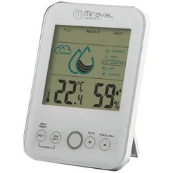 Miraval Klimamesser Miraval Raumklimastation Schimmelwarner, Lüftungsempfehlung Hygrometer Temperaturstation weiß