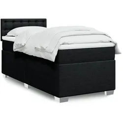 vidaXL Boxspringbett, Boxspringbett mit Matratze Schwarz 90x200 cm Stoff