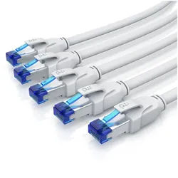 Primewire LAN-Kabel, CAT.8, RJ-45 (Ethernet) (50 cm), Patchkabel CAT 8 Gigabit Ethernet 40 Gbit/s S/FTP Netzwerkkabel - 0,5m weiß
