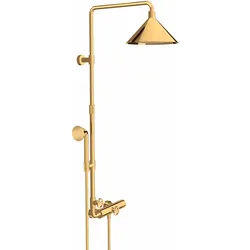 Hansgrohe AXOR Showers/Front Showerpipe mit Thermostat und Kopfbrause 240 2jet, Polished Gold Optic