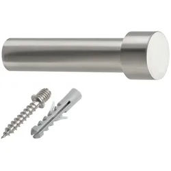 SO-TECH® Garderobenhaken TUULA Ø 14 / 19,5 mm Länge 30 - 70 mm Edelstahl (1 St), Länge 70 mm, inkl. Befestigungsset silberfarben