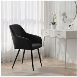 Raumhirsch Furniture Polsterstuhl 6er Set, Esszimmerstühle, Samtbezug (Set), viele Farben (Maße: 42 cm x 41 x 48 cm) schwarz