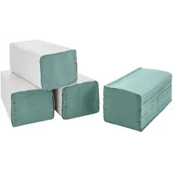 ELOclean Standard Papierhandtücher, 1-lagig, Recyclebare grüne Falthandtücher, 1 Karton = 20 Packungen à 250 Blatt